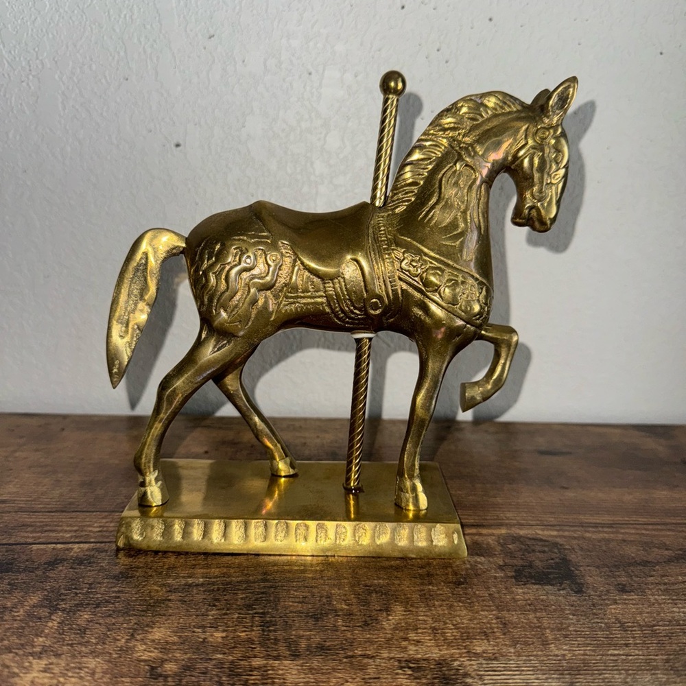 Vintage Brass Carousel Horse